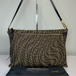 Fendi Vertigo Zucca Limited Edition Monogram FF Logo Purse Bag / Clutch